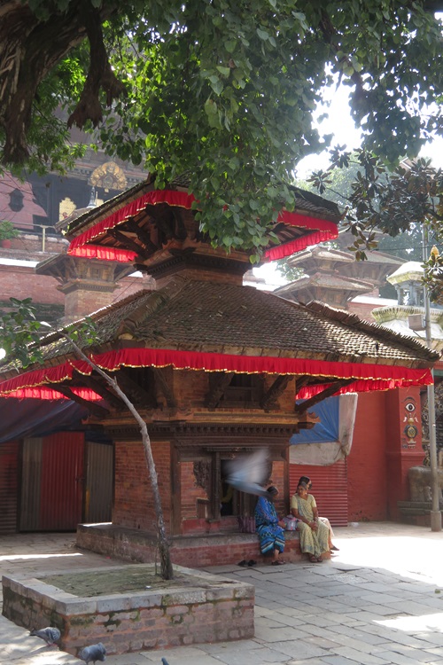 Taking a moment in the shade in Kathmandu. 