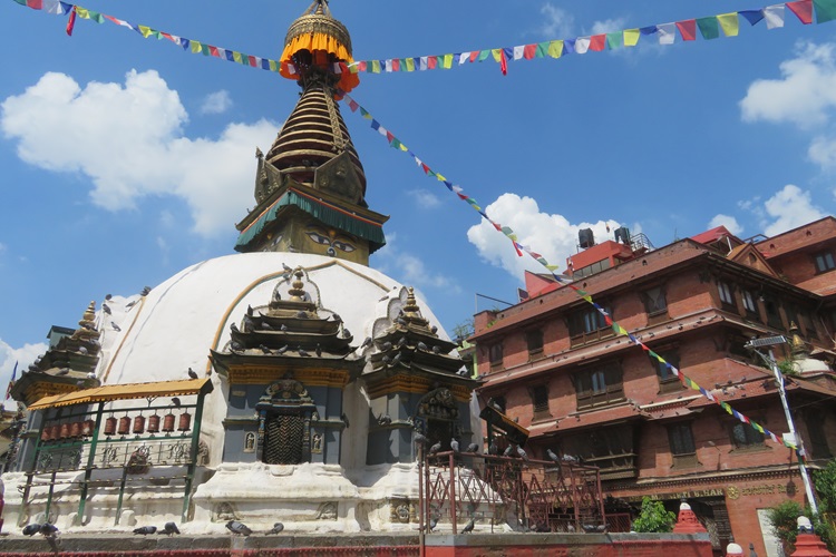 Flags aflutter in Kathmandu. 