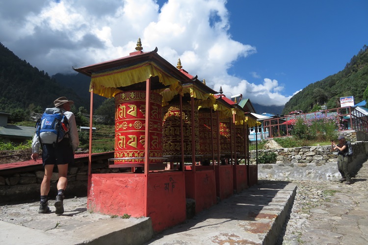 Prayer wheels in the Himalayas