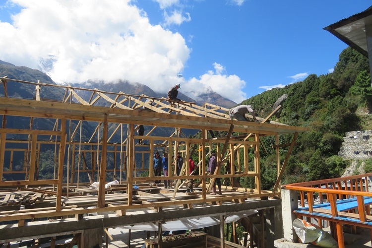 Building a new house in Namche, Nepal
