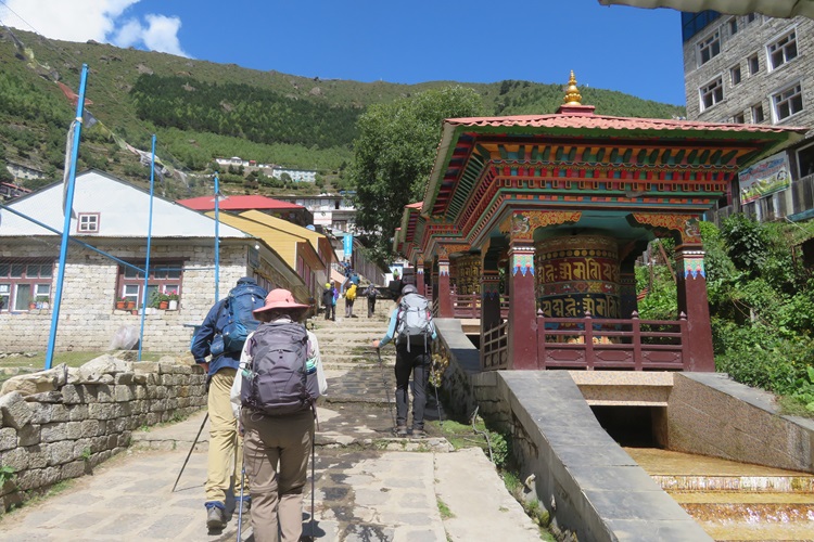 Colourful streets in Namche, Himalayas