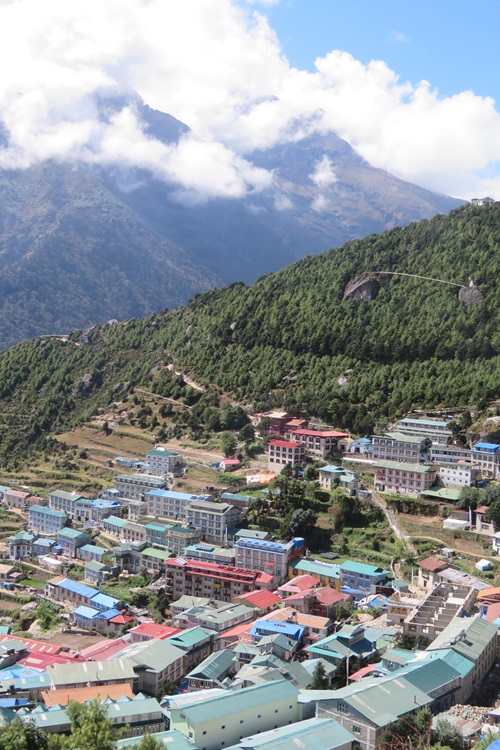 Looking down on Namche, Himalayas