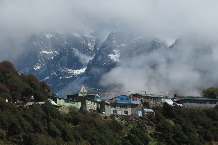 Small villages on the top of mountains in the Himalayas