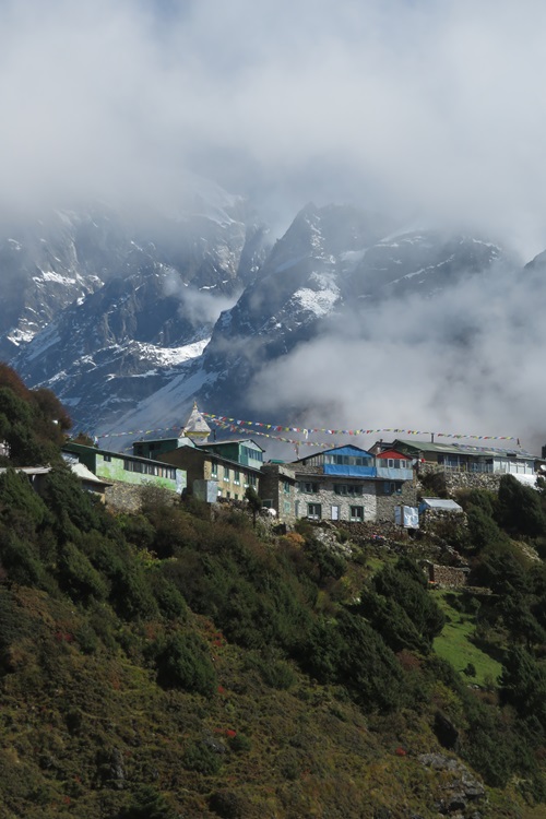 Small villages on the top of mountains in the Himalayas