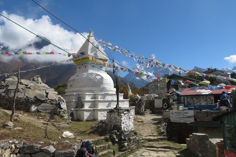 Prayer flags flutter in the Himalayas
