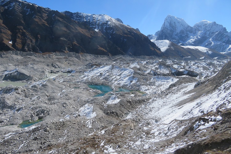 Heading towards the glacial moraine, Nepal