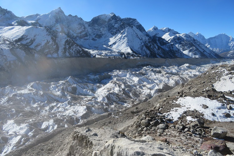 The trail to Everest Base Camp from Lobuche, Nepal