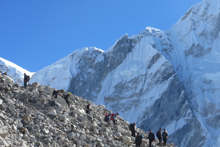 The trail to Everest Base Camp just before Gorak Shep, Nepal