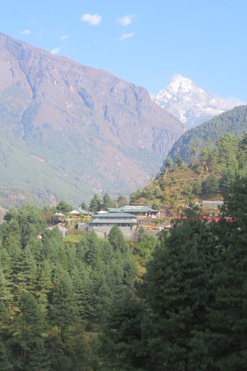 Final mountain views on the last stage of the Everest Highway to Lukla, Nepal