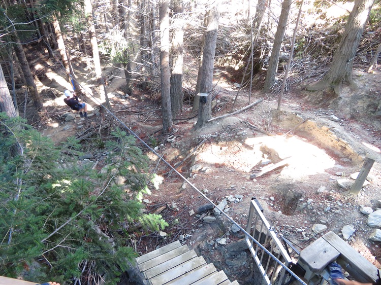 Getting ready for our first zip with Ziptrek at the top of Bob's Peak, at Queenstown, New Zealand