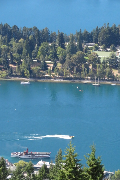 Flying through the air with Ziptrek at the top of Bob's Peak, at Queenstown, New Zealand