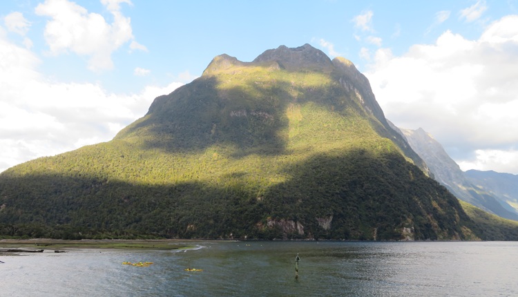 Views of Mitre Peak and Milford Sound, New Zealand