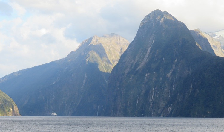 Views of Mitre Peak and Milford Sound, New Zealand