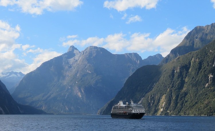Views of Mitre Peak and Milford Sound, New Zealand