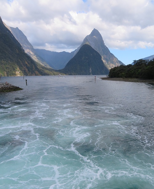 Views of Mitre Peak and Milford Sound, New Zealand