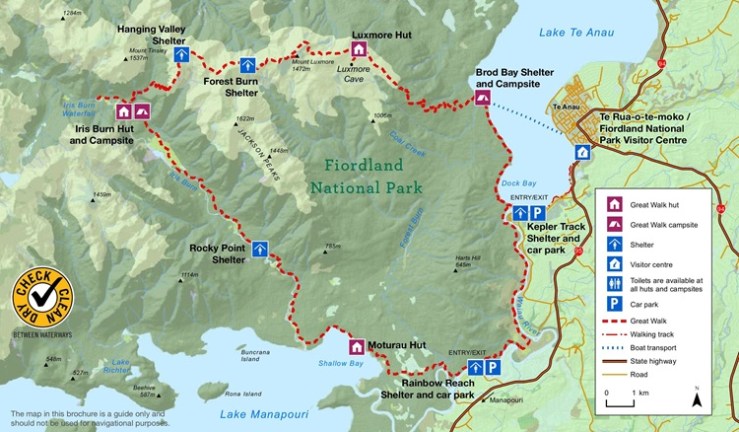 The Kepler Track Map. Source: NZ Dept of Conservation