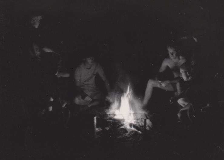 A campfire in Botswana in 1983