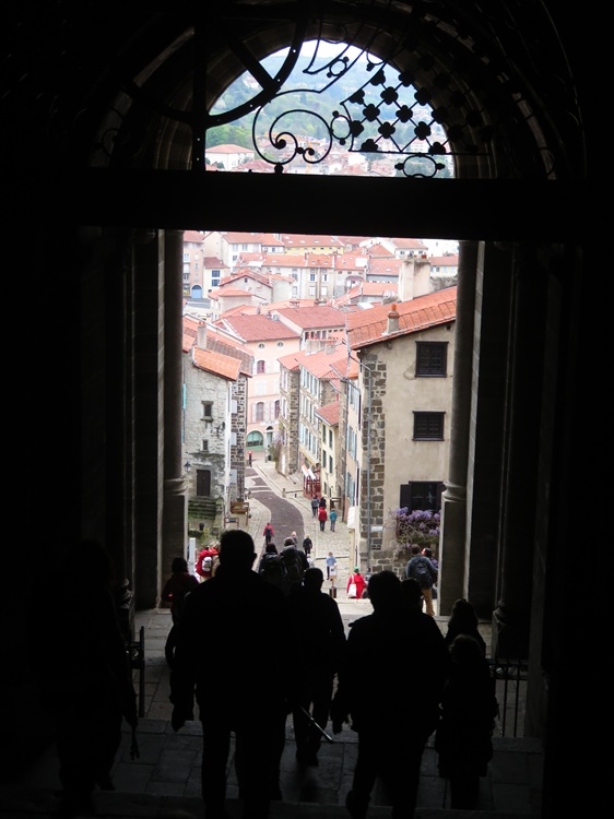 Leaving the church to start our walk, Le Puy en Velay
