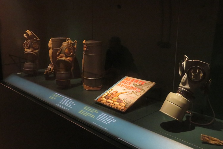 Sample of WW2 gas masks. Museum of Liberation