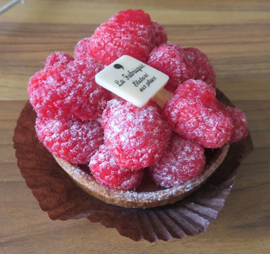Raspberry tart in Paris France