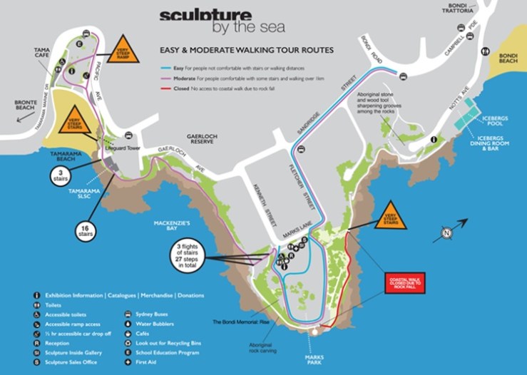 Map of Sculpture by the Sea, Bondi Beach 2025