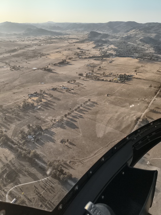 Helicopter flight from Mudgee to Goulburn, January 2026