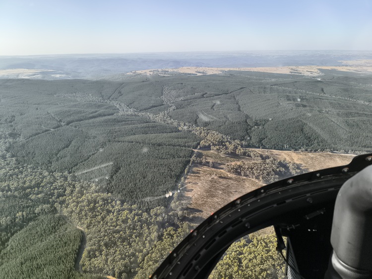 Helicopter flight from Mudgee to Goulburn, January 2026