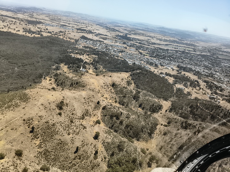 Helicopter flight from Mudgee to Goulburn, January 2026