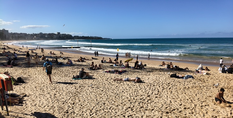 A sunny Sunday on Manly Beach, Sydney NSW