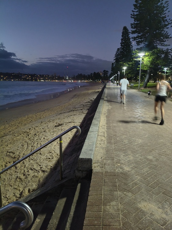 Early morning activity at Manly Beach