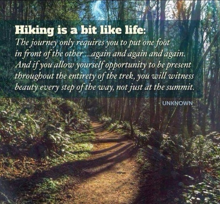 Hiking is like life. Source: internet