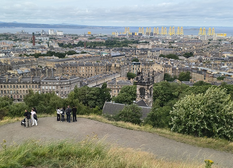 Looking down on Edinburgh from Calton Hill, Scotland