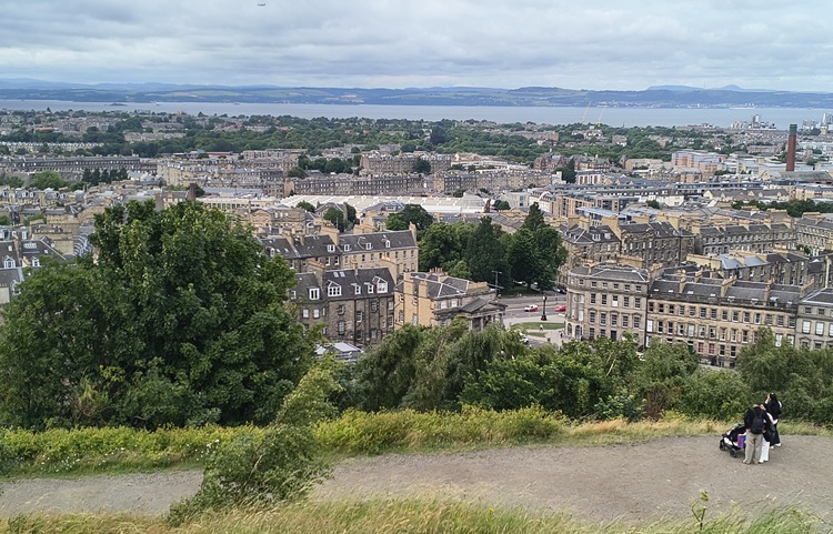 Looking down on Edinburgh from Calton Hill, Scotland