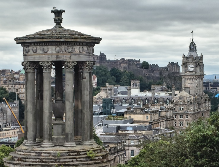 Looking down on Edinburgh from Calton Hill, Scotland