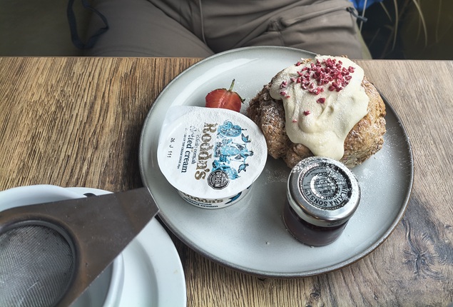 Morning tea at the Little Drummer Boy Tearoom, Richmond, North Yorkshire