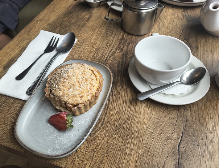 Morning tea at the Little Drummer Boy Tearoom, Richmond, North Yorkshire